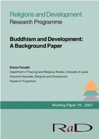 Buddhism and Development: a Background Paper