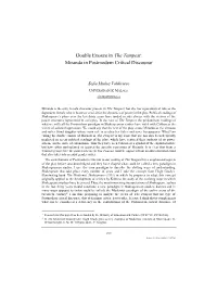 Double Erasure in the Tempest: Miranda in Postmodern Critical Discourse1
