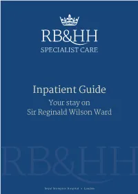 Inpatient Guide Your Stay on Sir Reginald Wilson Ward