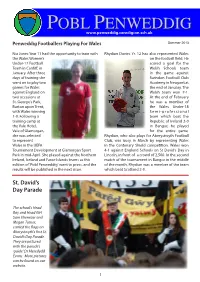 Pobl Penweddig' Went to Press, and the of the Month, Rhydian Was a Member of the Team Results Will Be Published in the Next Issue