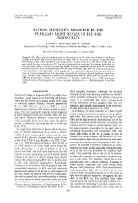 Retinal Sensitivity Measured by the Pupillary Light Reflex in Rcs and Albino Rats