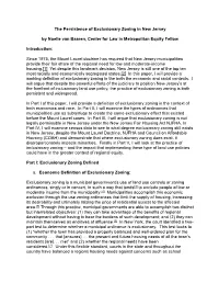The Persistence of Exclusionary Zoning in New Jersey