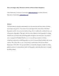 Where Do Bloggers Blog? Platform Transitions Within the Dutch Blogosphere