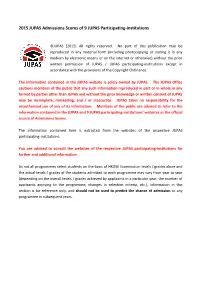 2015 JUPAS Admissions Scores of 9 JUPAS Participating-Institutions