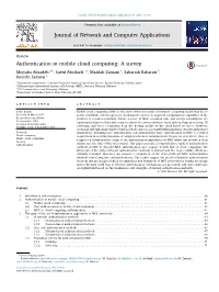 Authentication in Mobile Cloud Computing a Survey