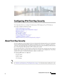 Configuring Ipv6 First Hop Security
