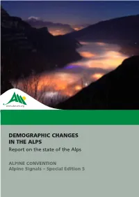 DEMOGRAPHIC CHANGES in the ALPS Report on the State of the Alps