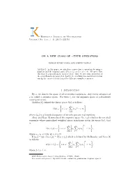 Konuralp Journal of Mathematics on a NEW CLASS of S-TYPE
