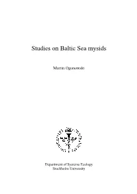 Studies on Baltic Sea Mysids