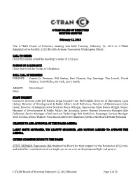 C-TRAN Board of Directors February 12, 2013 Minutes Page 1 of 15 C