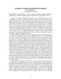 Language Evolution and Human Development Brian Macwhinney Carnegie Mellon University