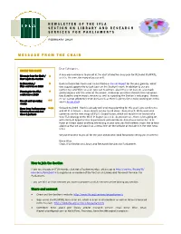 Message from the Chair Newsletter of the Ifla