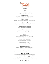 The Todd's Event Menus