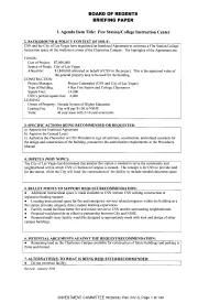 Board of Regents Briefing Paper