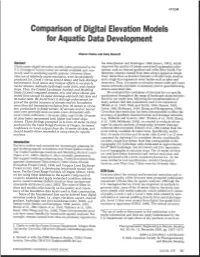 Comparison of Digital Elevation Models for Aquatic Data Development