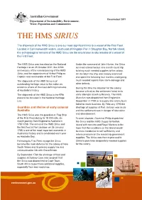 HMS Sirius Shipwreck Factsheet