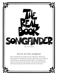 How to Use This Songfinder