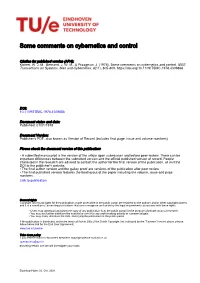Some Comments on Cybernetics and Control