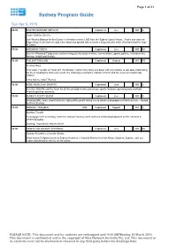 Sydney Program Guide