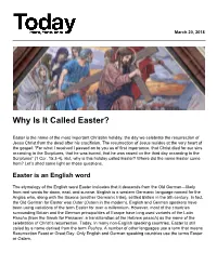 Why Is It Called Easter?