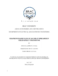 Brac University Graphene Based Nano Scale Heat