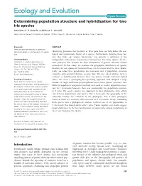 Determining Population Structure and Hybridization for Two Iris Species Jennafer A