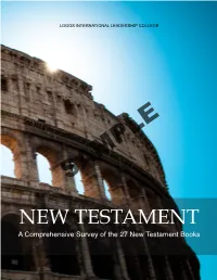 NEW TESTAMENT a Comprehensive Survey of the 27 New Testament Books