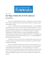 Our Hagee Problem Has Yet to Be Addressed