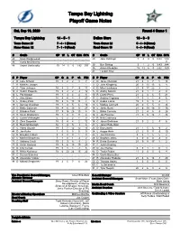 Tampa Bay Lightning Playoff Game Notes