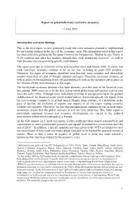 Third Report on Potentially Trade Restrictive Measures