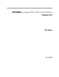 Tornadoproxyhandlers Documentation
