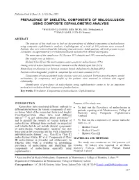 Prevalence of Skeletal Components of Malocclusion Using Composite Cephalometric Analysis