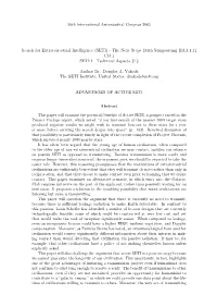 Search for Extraterrestrial Intelligence (SETI) - the Next Steps (34Th Symposium) (IAA.1.1) (A4.) SETI I - Technical Aspects (1.)