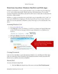 Work from Anywhere: Windows Skydrive and Web Apps
