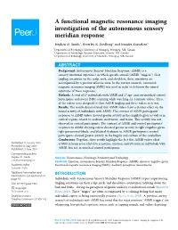 A Functional Magnetic Resonance Imaging Investigation of the Autonomous Sensory Meridian Response