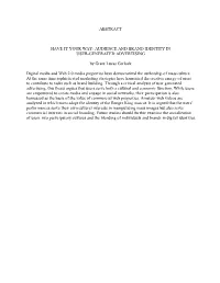 Audience and Brand Identity in User-Generated Advertising