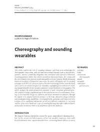 Choreography and Sounding Wearables