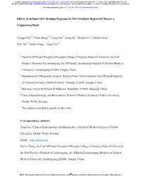 Effects of an Innovative Training Program for New Graduate Registered Nurses: A