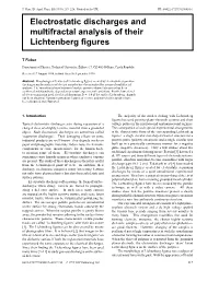 Electrostatic Discharges and Multifractal Analysis of Their Lichtenberg ﬁgures
