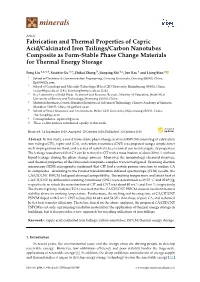 Fabrication and Thermal Properties of Capric Acid/Calcinated Iron Tailings/Carbon Nanotubes Composite As Form-Stable Phase Change Materials for Thermal Energy Storage