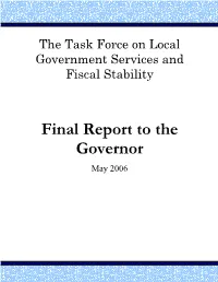 Final Report to the Governor
