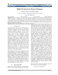 Index Selection for In-Memory Databases