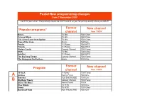 *Popular Programs* Former Channel New Channel Program Former Channel New Channel Foxtel Now Programming Changes