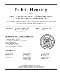Public Hearing Before