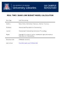 Real Time C Band Link Budget Model Calculation