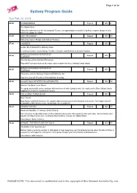 Sydney Program Guide