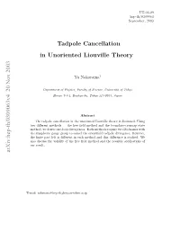 Tadpole Cancellation in Unoriented Liouville Theory
