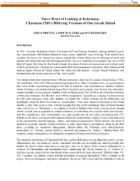 Three Ways of Looking at Kalymnos: Charmian Clift's Differing Versions