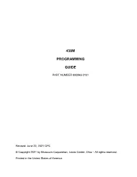 438M Programming Guide - 880043-0101 I