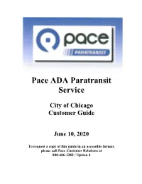 Chicago ADA Paratransit Service Guide